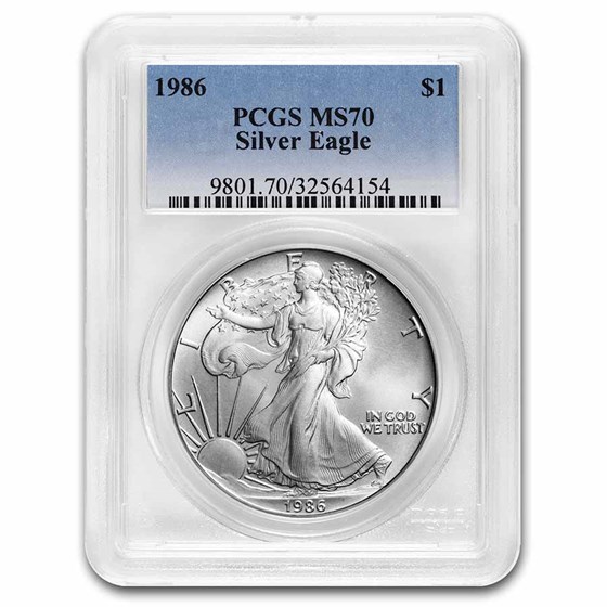 1986 Silver American Eagle MS-70 PCGS 1986 Silver American Eagle MS-70 PCGS